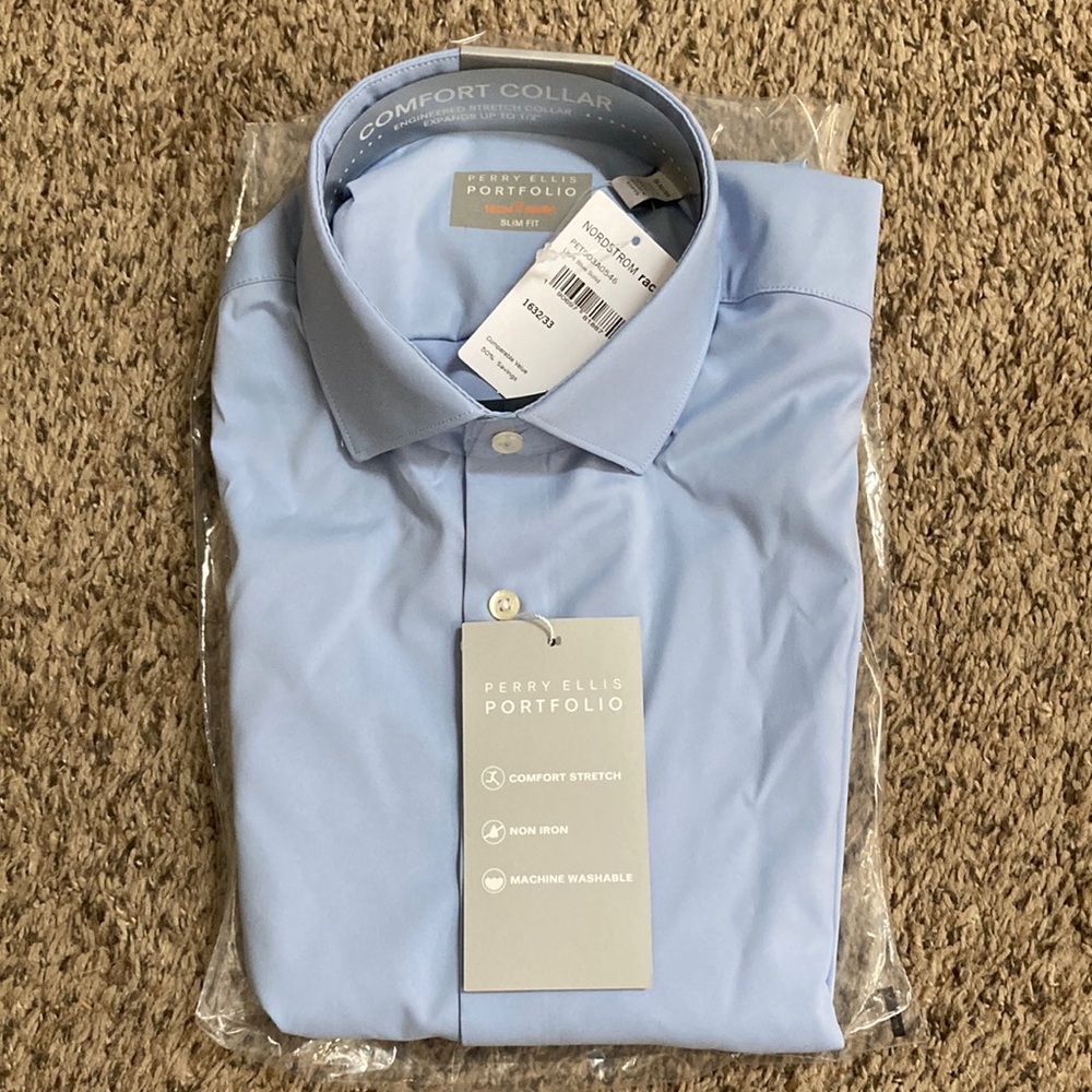 NWT Perry Ellis Tech Slim Fit Shirt